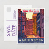 Historische huwelijksuitnodiging Washington DC Save The Date (Voorkant / Achterkant)
