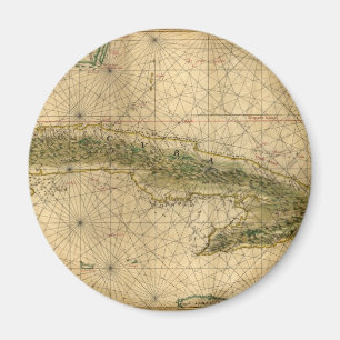 Historische kaart 1639 van Cuba door Joan Vinckebo Magneet