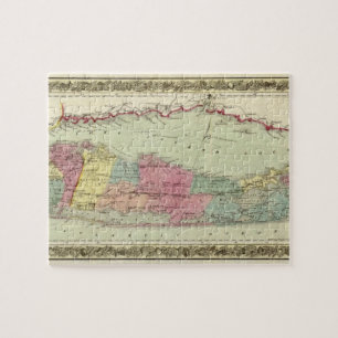 Historische kaart 1855-1857 voor reizigers op het legpuzzel
