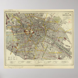 Historische kaart van Berlijn 1883 – Letts Popular Poster