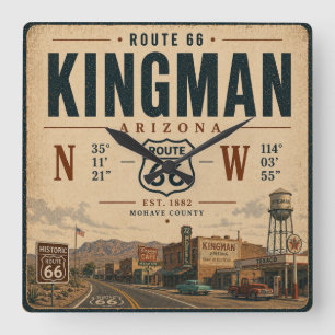 Historische Kingman Arizona Route 66 Kunst Vierkante Klok