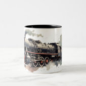 Historische klassieke Franse trein Tweekleurige Koffiemok (Center)