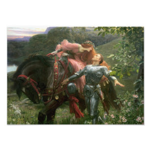 Historische kunst "La Belle Dame Sans Merci" Foto Afdruk