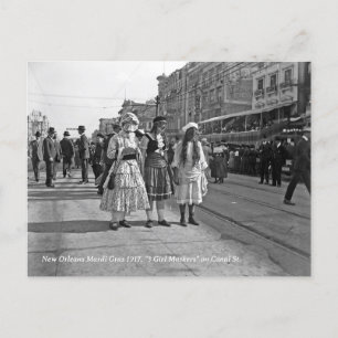 Historische Mardi Gras New Orleans Foto Briefkaart