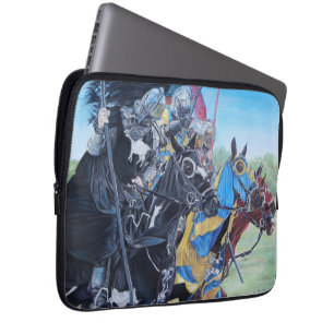 historische middeleeuwse ridders over paarden laptop sleeve