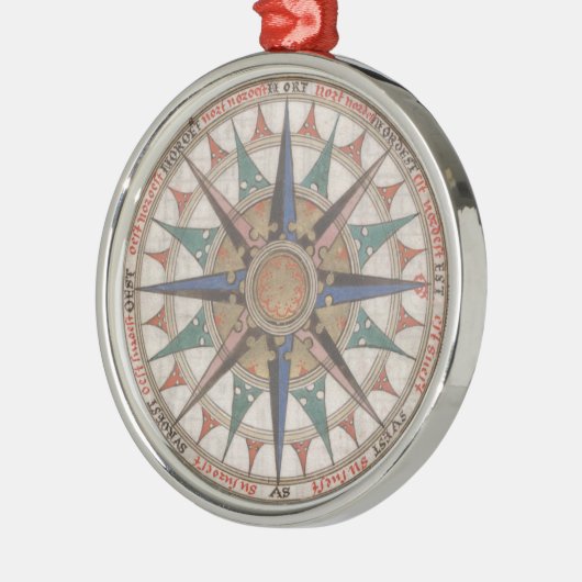Historische Nautical Compass (1543) Metalen Ornament (Links)