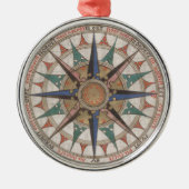 Historische Nautical Compass (1543) Metalen Ornament (Voorkant)