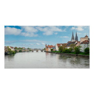Historische oude binnenstad van Regensburg, Duitsl Perfect Poster