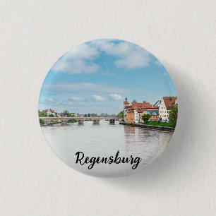 Historische oude binnenstad van Regensburg, Duitsl Ronde Button 3,2 Cm