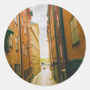 Historische oude stad, Gamla Stan, Stockholm, Zwed Ronde Sticker