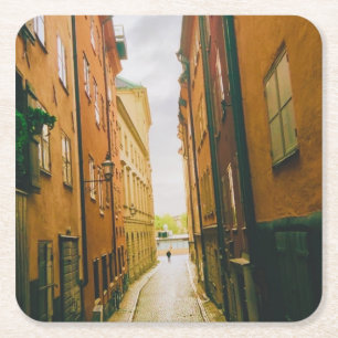 Historische oude stad, Gamla Stan, Stockholm, Zwed Vierkante Kartonnen Onderzetter