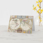 Historische Oude Wereldkaart, 1794 - Gelukkige Kaart (Gele Bloem)