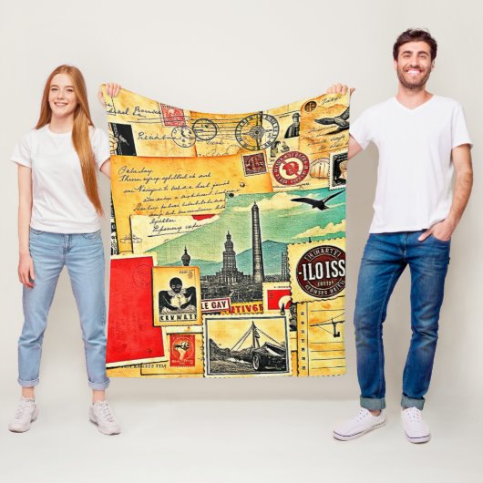 historische postreis fleece deken (In situ)