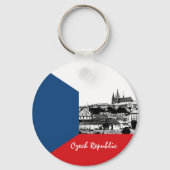 Historische Praag & Tsjechische vlag, Tsjechië Sleutelhanger (Voorkant)
