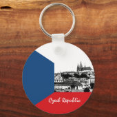 Historische Praag & Tsjechische vlag, Tsjechië Sleutelhanger (Achterkant)