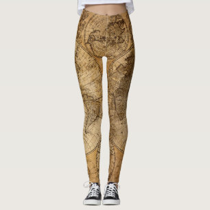 Historische reis: 1746 Wereldkaart Leggings