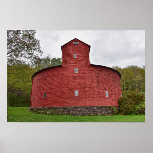 Historische rode ronde schuur, Halcottsville, New Poster