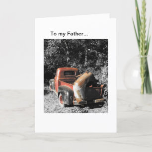 Historische Rode Vintage Truck Vaderdag Kaart