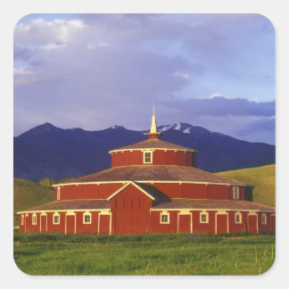 Historische ronde Barn op Twin Bridges Montana Vierkante Sticker