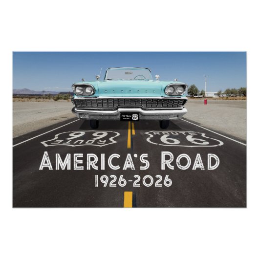 Historische Route 66 Eeuwfeest Perfect Poster (Voorkant)
