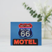 Historische route 66 neonbordfoto briefkaart (Staand voorkant)