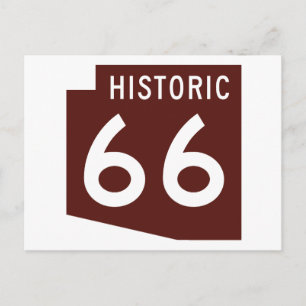 Historische route 66 - State Map Arizona Briefkaart