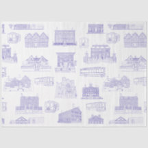 Historische Salem MA Patroon Tissue Paper