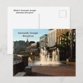 Historische Savannah, Georgia River Front Briefkaart (Voorkant / Achterkant)