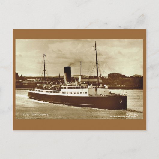  historische schepen, "SS Canterbury" Briefkaart (Voorkant)