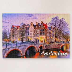 Historische stad Amsterdam, Nederland Legpuzzel