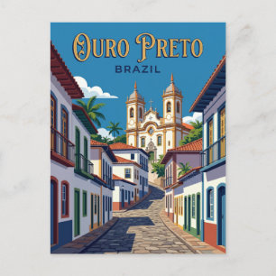 Historische stad Ouro Preto Brazilië Briefkaart