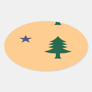 Historische vlag van Maine (1901-1909) Ovale Sticker