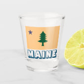 Historische vlag van Maine (1901-1909) Shot Glas (Voorkant)