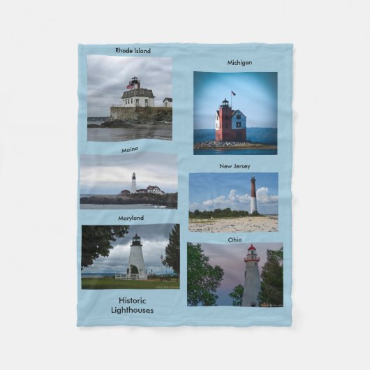 Historische vuurtoren fleece deken (Voorkant)