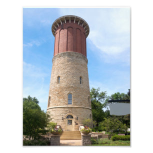 Historische watertoren in Westerne sproeiers Foto Afdruk