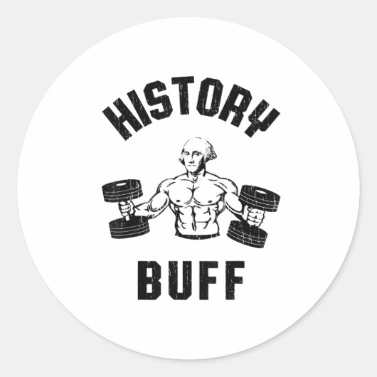History Buff Funny George Washington Workout , Sma Ronde Sticker (Voorkant)
