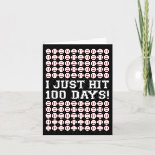 Hit 100 Days of School Baseball Teacher Boys 100th Kaart