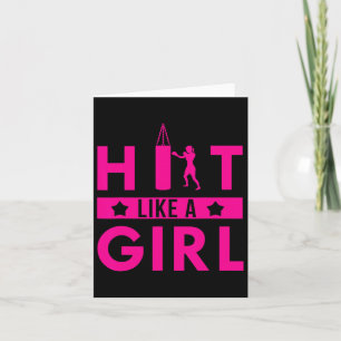 Hit Like A Girl Punching Bag Boksen Quote Kaart