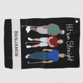 Hit Straight Black, persoonlijk Golfhanddoek (Horizontaal)