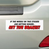 Hit the Brakes Funny Bumpersticker Humor (Op auto)