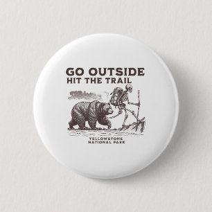 Hit The Trail Wandel in Yellowstone National Park Ronde Button 5,7 Cm
