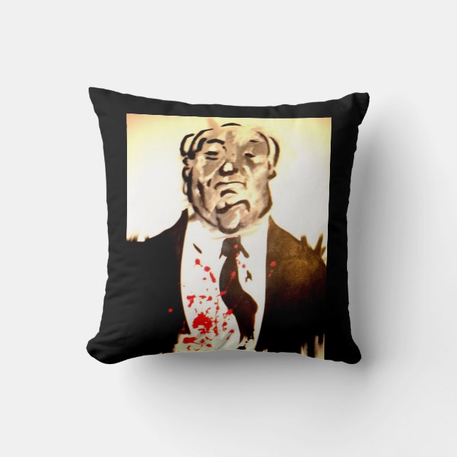 Hitchcock gooit kussen (Voorkant)