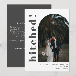 Hitched Gray Arch Photo Wedding Elopement Aankondiging