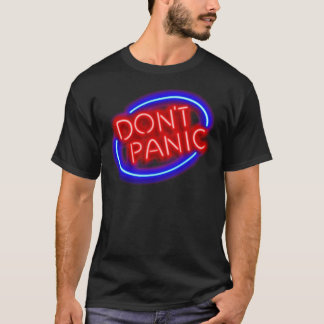 Hitchhiker&x27;s Guide - "Don&x27;t Panic&quo T-shirt