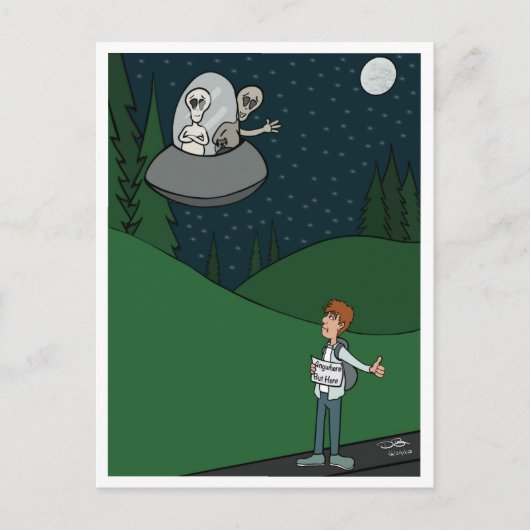 Hitchhiking Briefkaart (Voorkant)