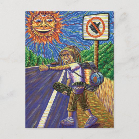 Hitchiking Hobo  Briefkaart (Voorkant)