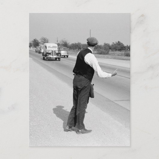 Hitching a Ride, 1939 Briefkaart (Voorkant)