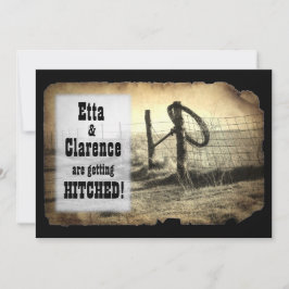 Hitching Post Wedding Invitation Kaart