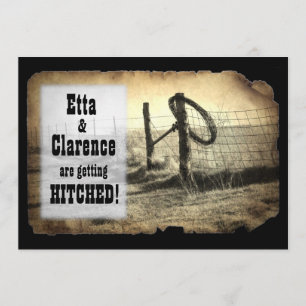 Hitching Post Wedding Invitation Kaart