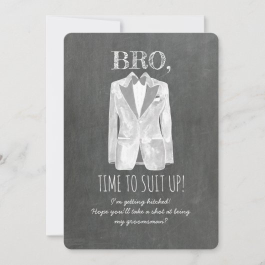 Hitler - Suit up - Funny Groomsman Invite Kaart (Voorkant)